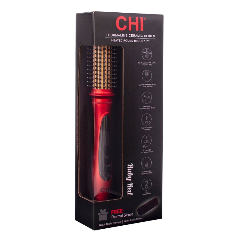 CHI  Amplitude Ceramic Heated Round Brush - 1.25" - Red