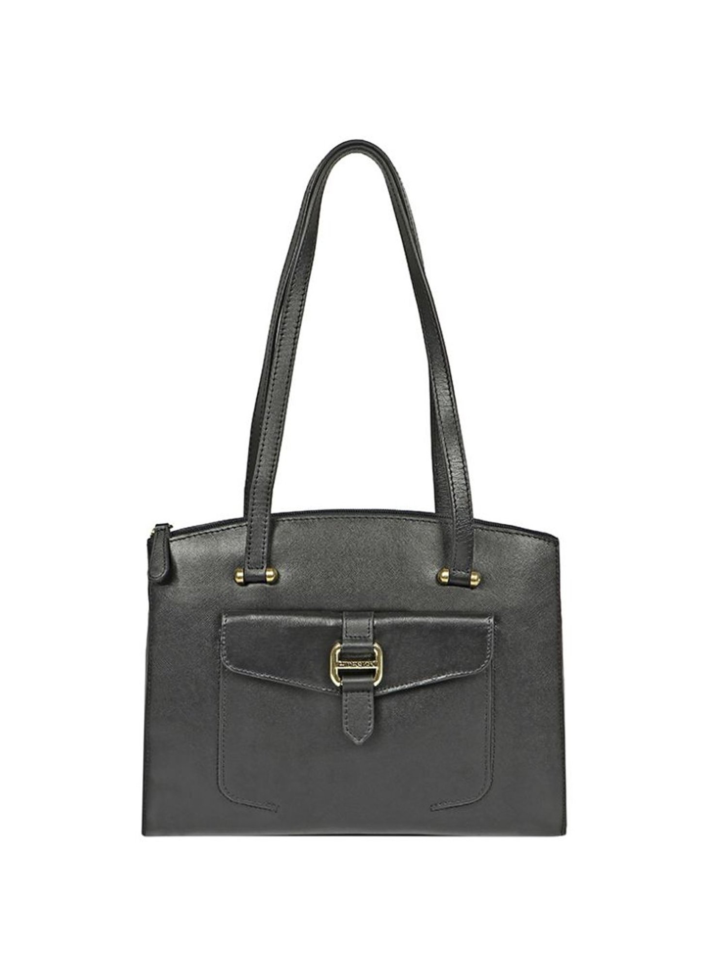 Hidesign Lotus 02 Sb Black Solid Medium Tote Handbag
