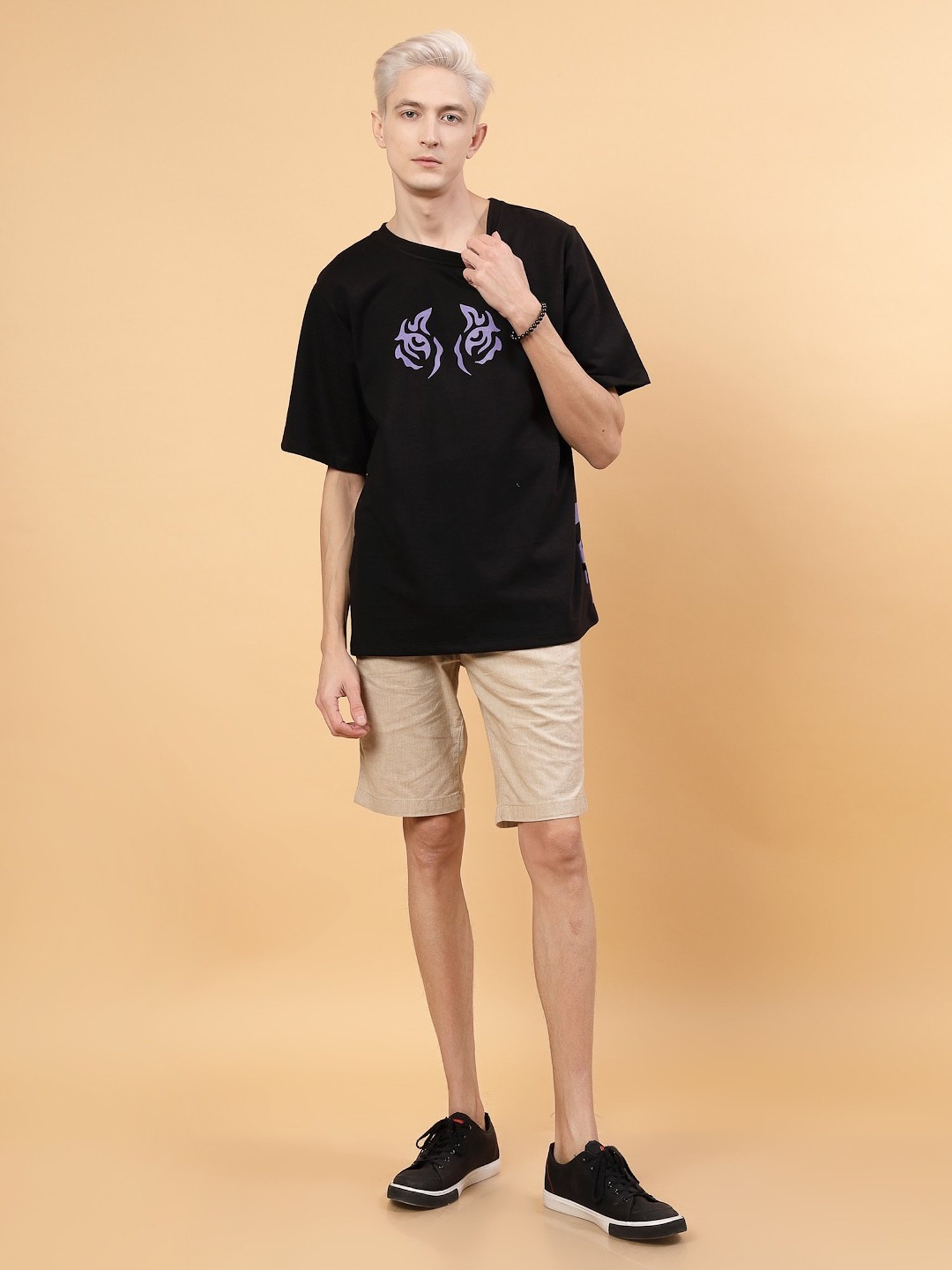 Rigo Black Loose Fit Printed T-Shirt