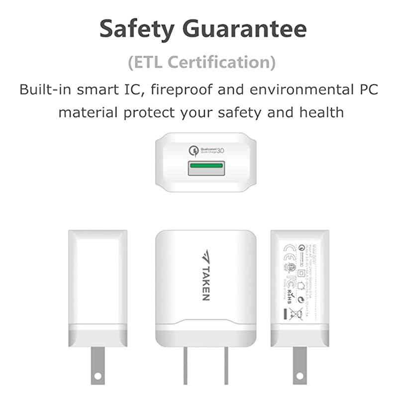 Arlo Charging Cables, Quick Charge 3.0 Wall Charger, Arlo Pro Charging Cable and Power Adapter Compatible with Arlo Pro & Pro 2, Arlo GO, Other Home Camera (Micro USB), 1 Set, White