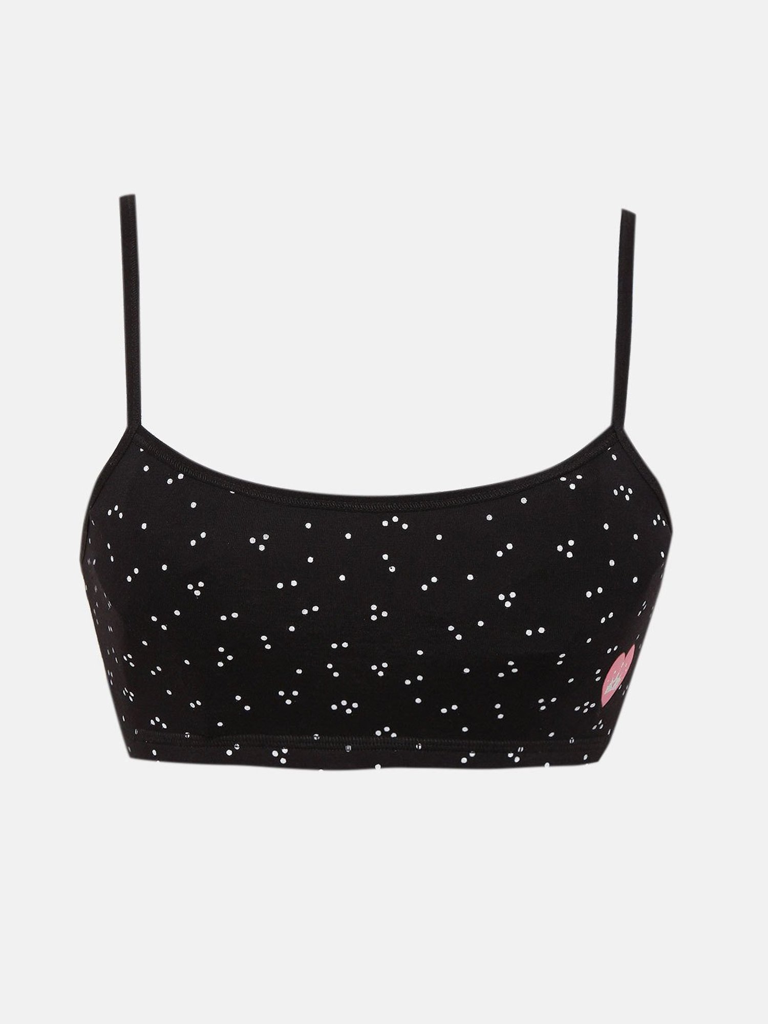 Sillysally Kids White & Black Printed Sports Bra (Pack Of 2)