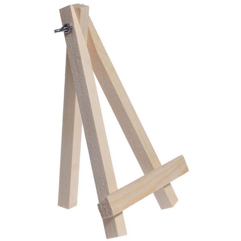 6 Mini Easels - Natural Wood Decorative Display Table Setting Place Card Holder - 7 Inch