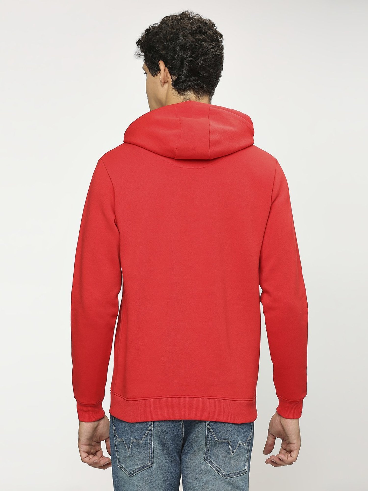 Pepe Jeans Classic Red Regular Fit Printed Hooded Sweatshirt