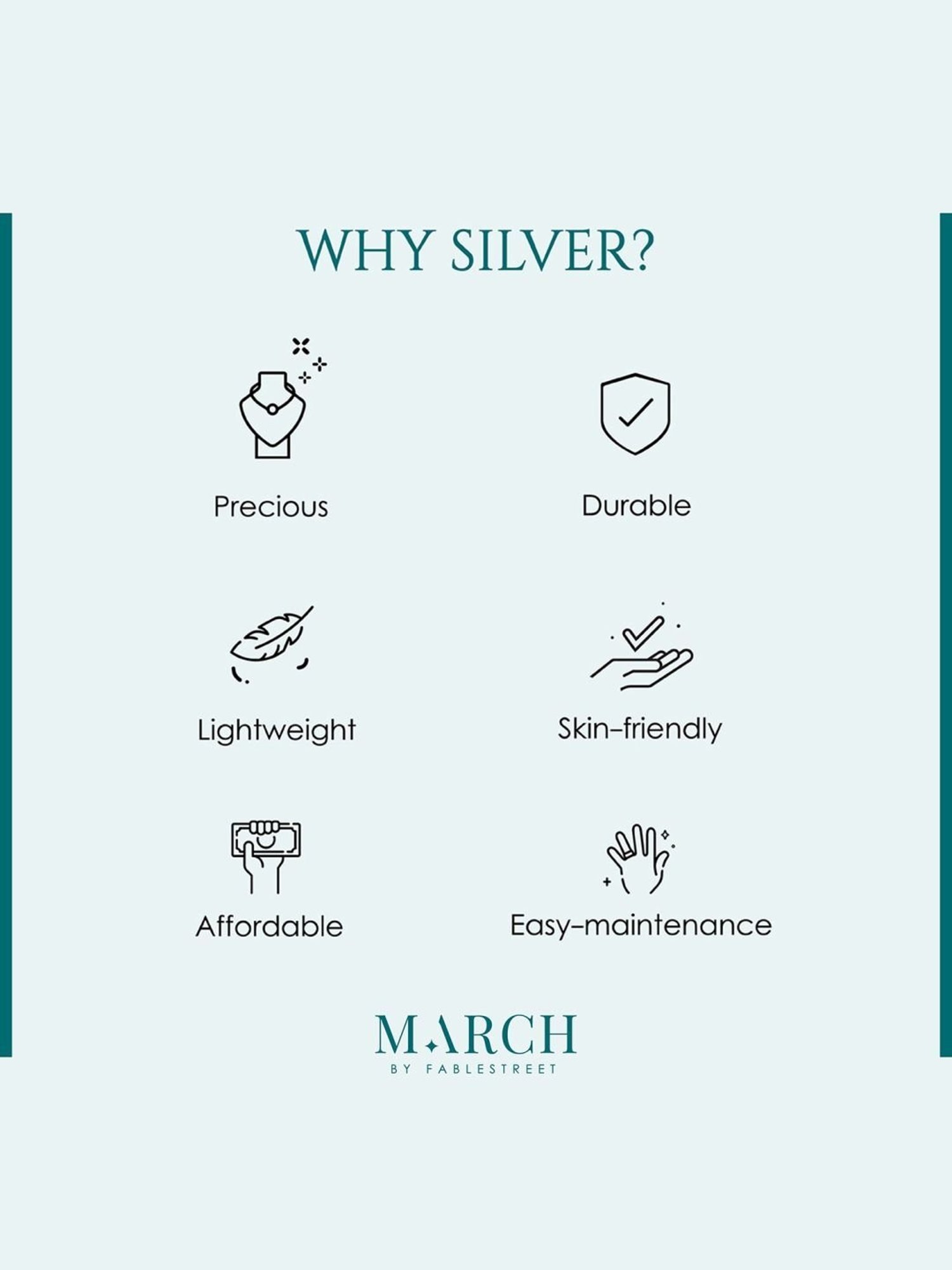 March by FableStreet 92.5 Sterling Silver Everyday Ball Chain