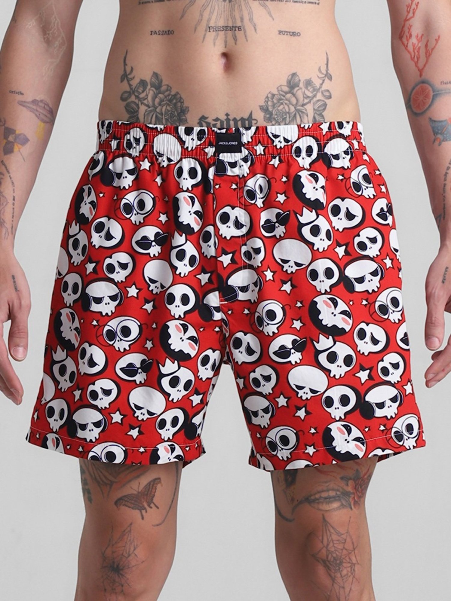 Jack & Jones Red Cotton Regular Fit Printed Boxers