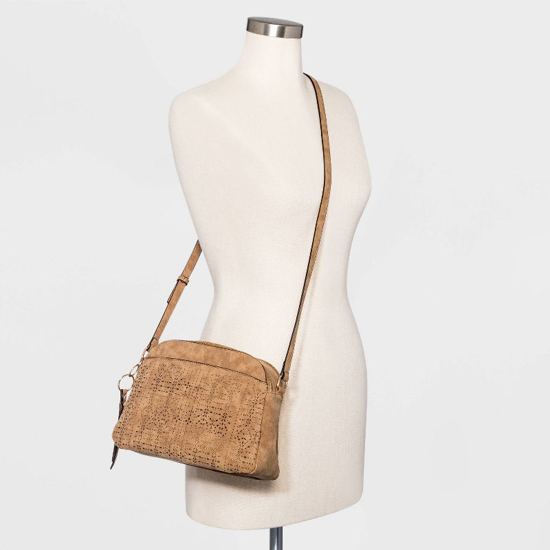 VR NYC Laser Cut Dome Crossbody Bag - Natural