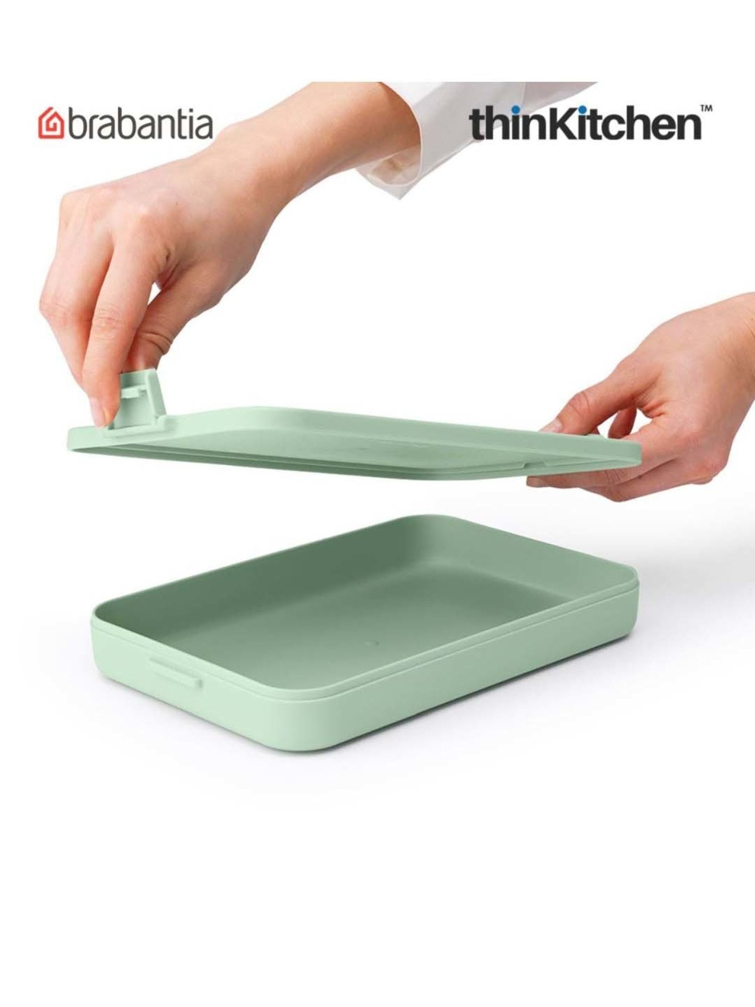 Brabantia Green Plastic Make & Take Flat Lunch Box (1.1 L)