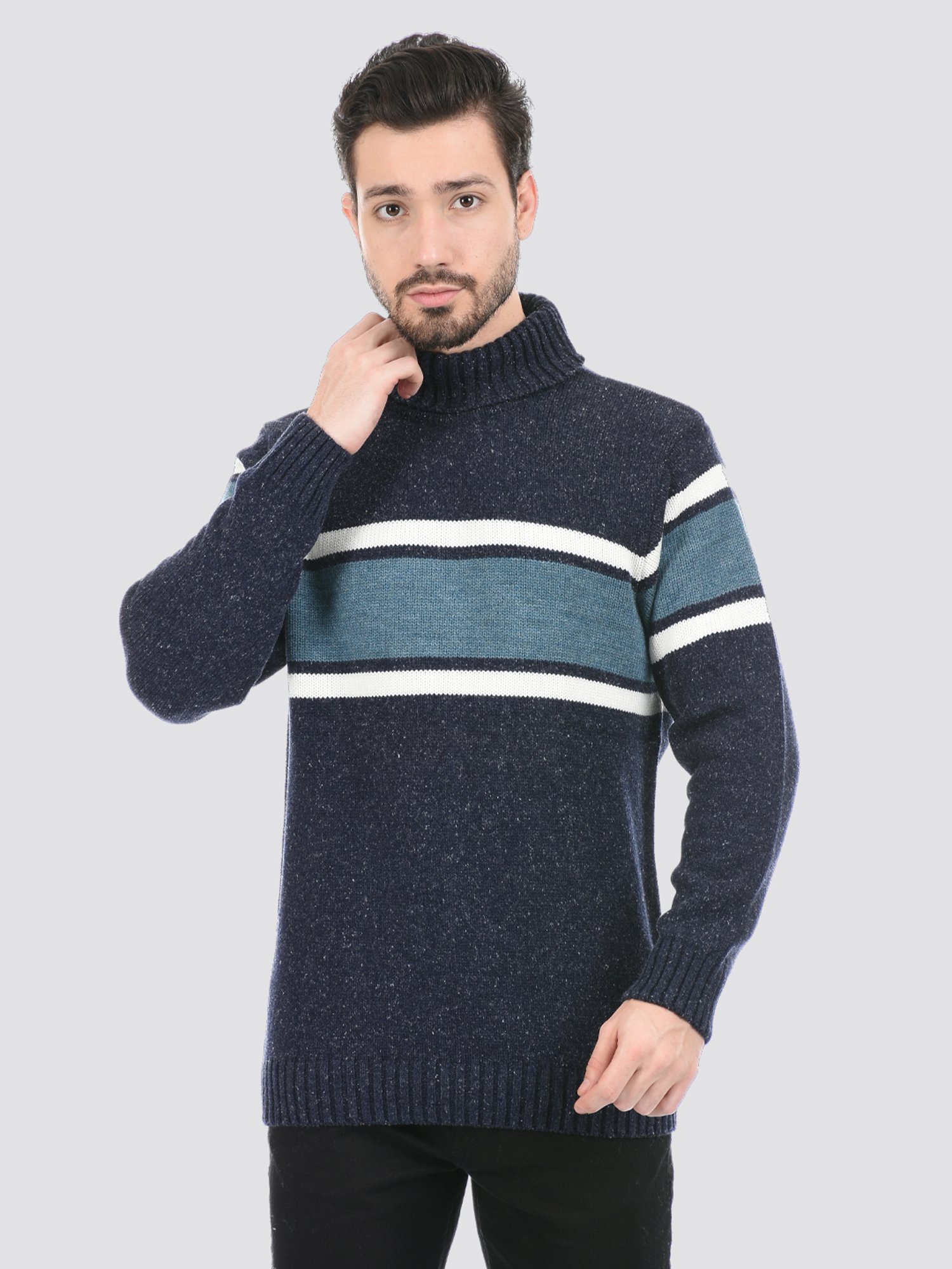 London Fog Dark Blue Striped Sweater
