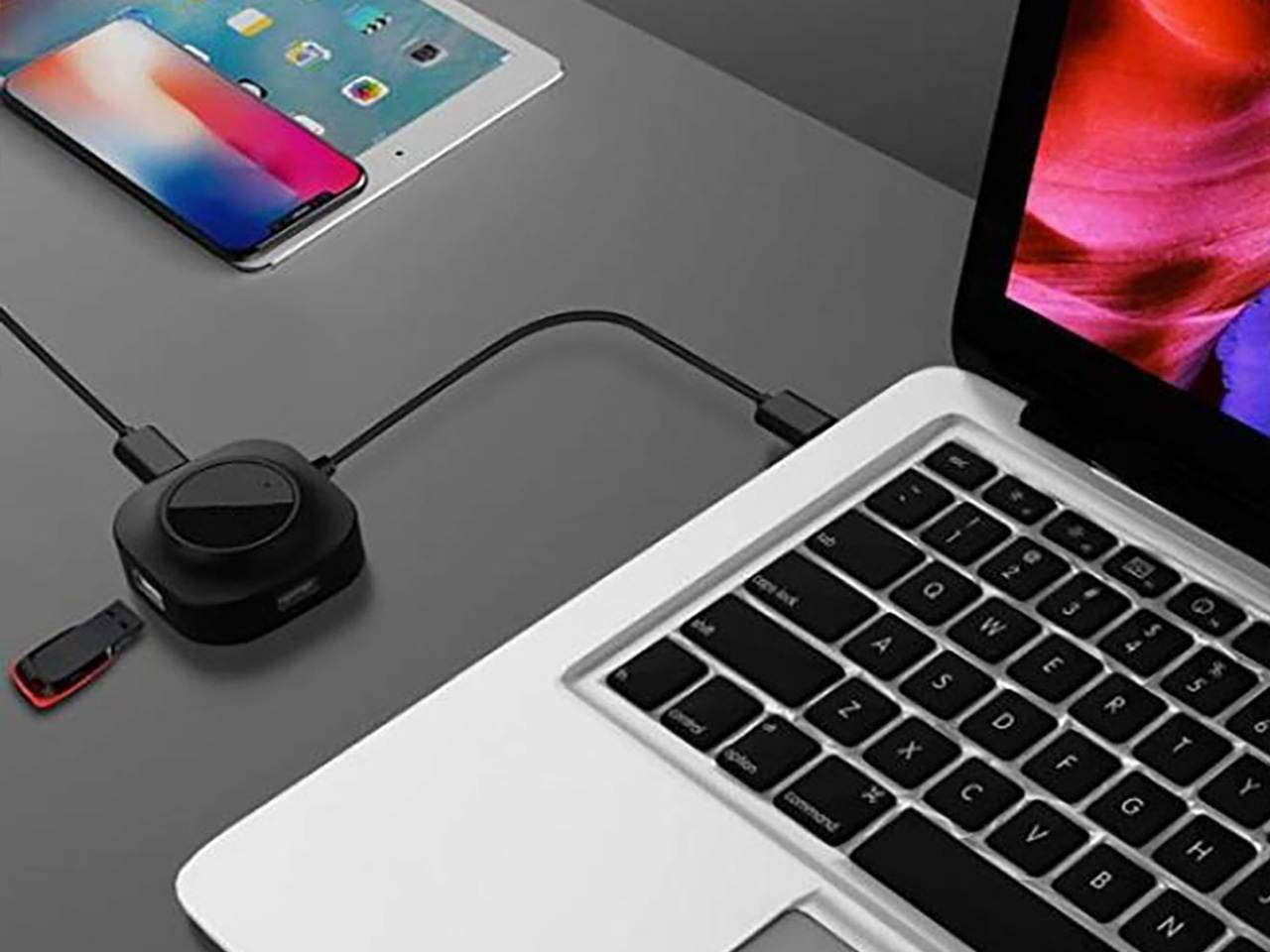 BEFIRST Portable 4-Port USB 3.0 HUB Distributor With Micro USB Power Port Suitable For Super High-Speed Data Transmission And Fast Charging