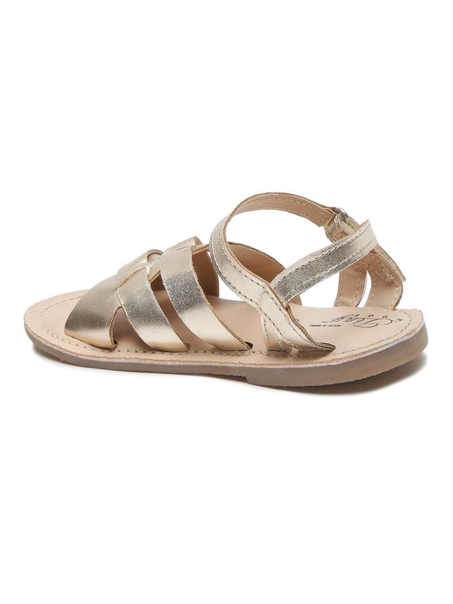 Tiny Bugs Kids Golden Cross Strap Sandals