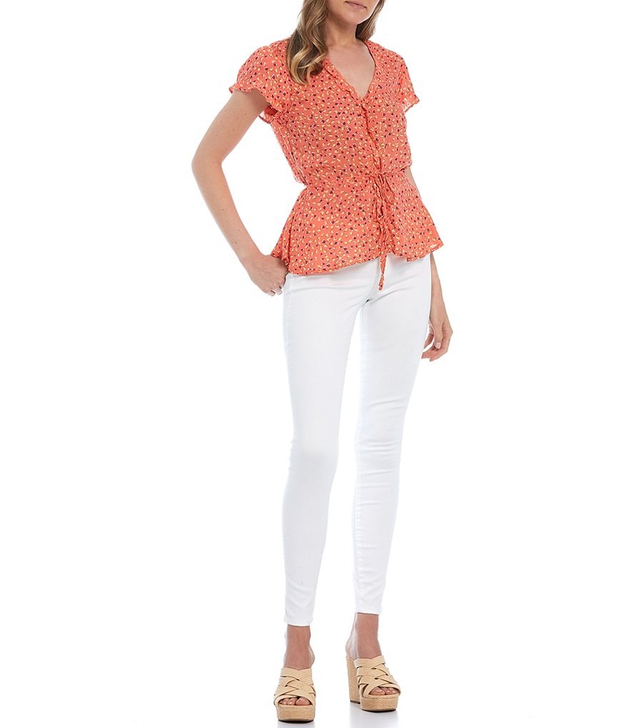 Love & Piece Sleeveless Tie-Die Peplum Hanky Hem Top