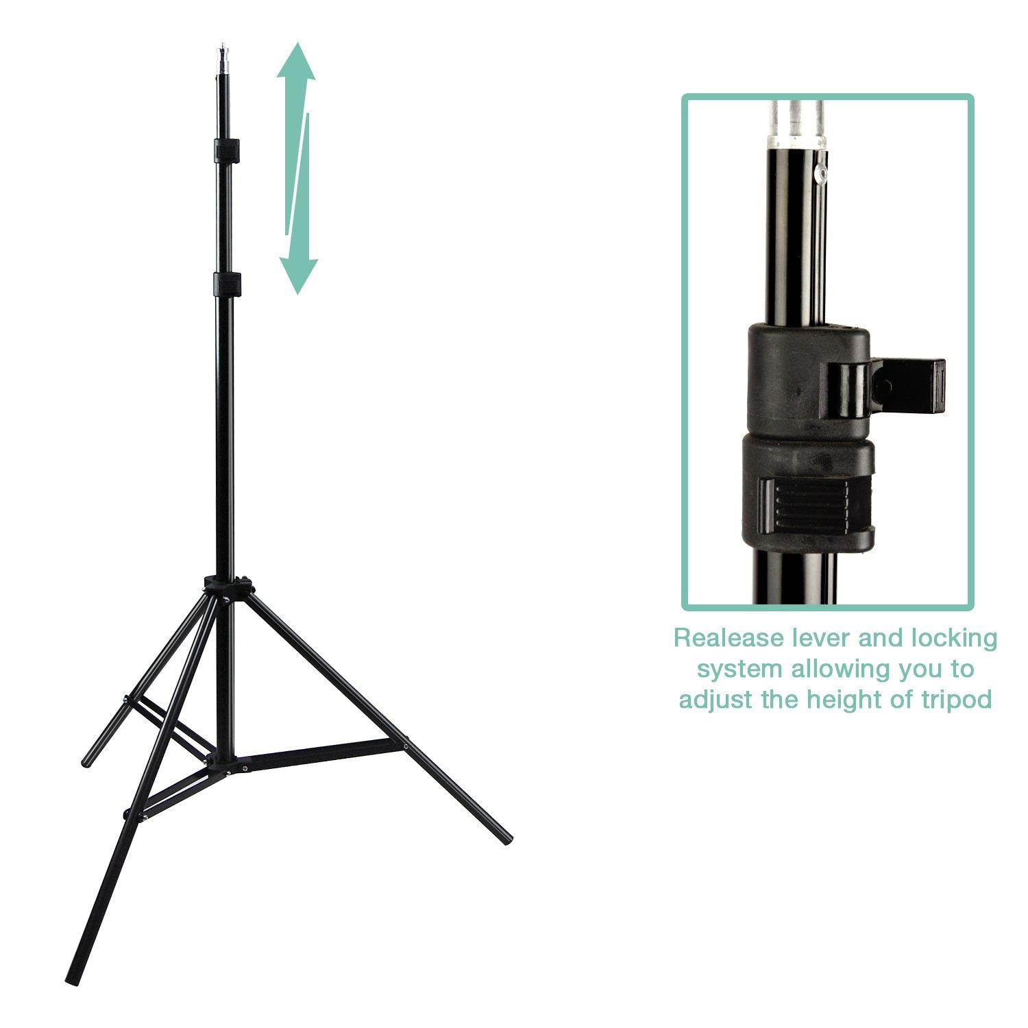 LimoStudio [2-Pack] Adjustable Photography Studio Light Stand with 86.5" Max Height and Convenient Carry Case Bag for Photo Video Lights and Equipment, AGG2696