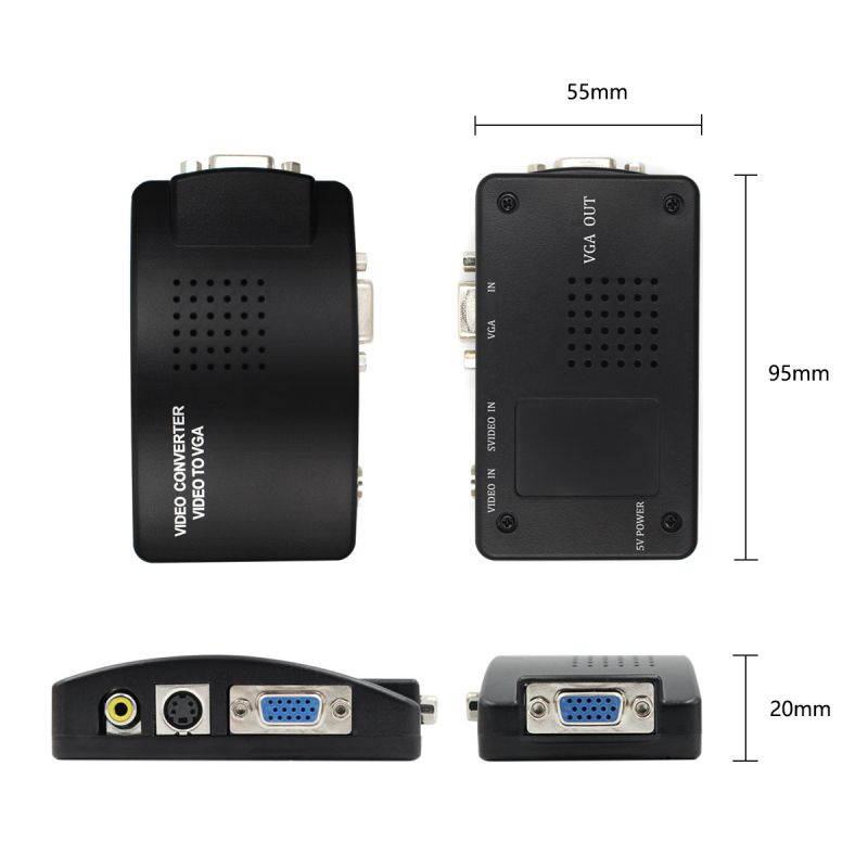 BNC to VGA Converter, BNC to VGA Video PC Converter Adapter Coaxial Monitoring Host Device to Display