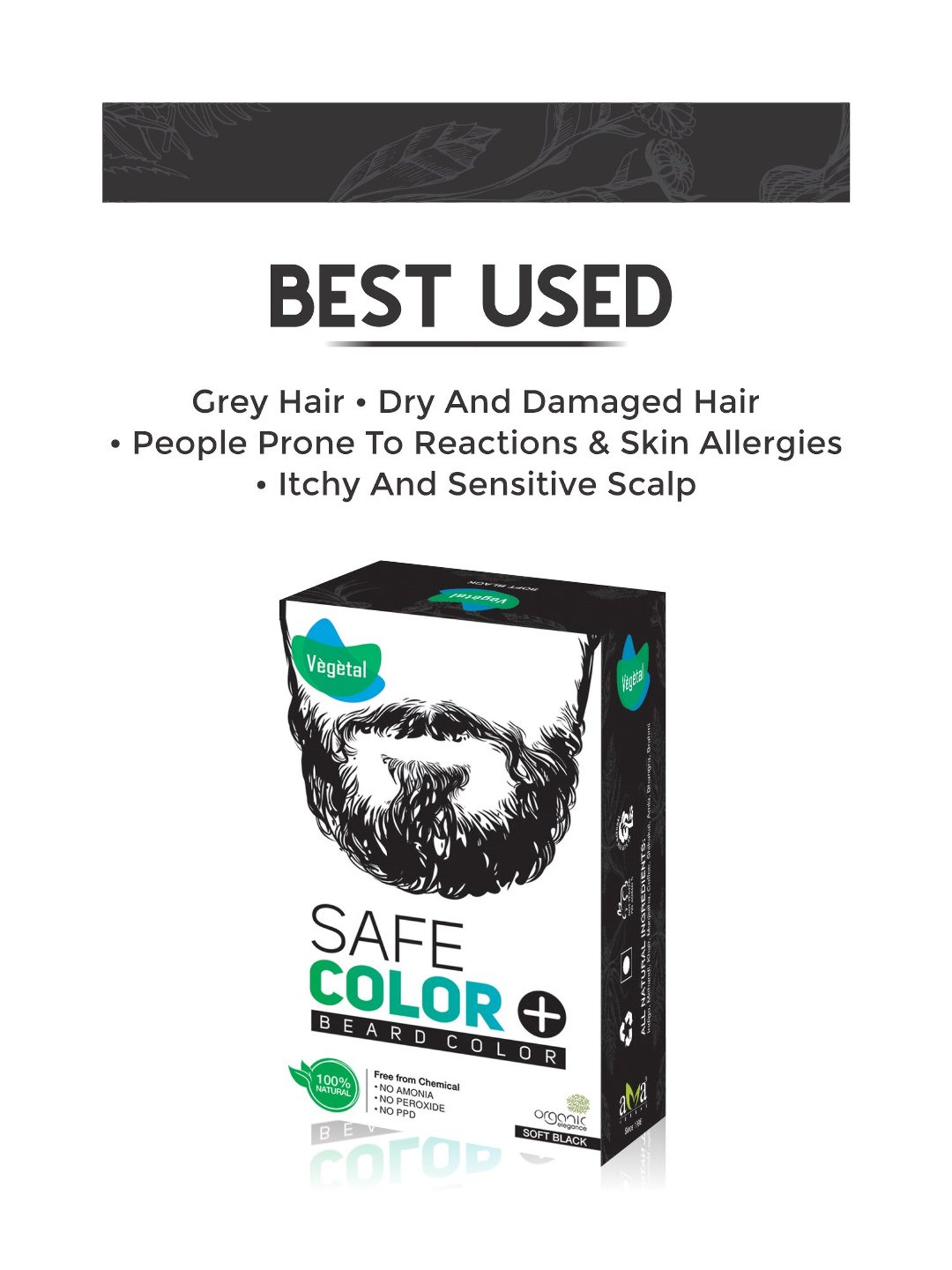 Vegetal Beard Safe Color Soft Black - 25 gm