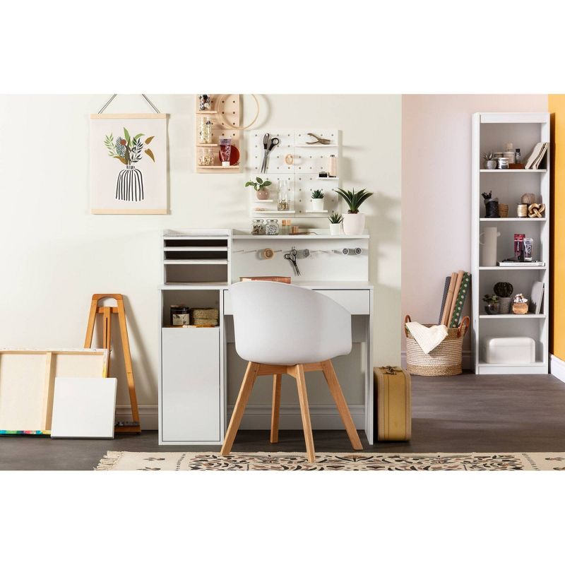 Crea Craft Table Wth Hutch Pure White - South Shore