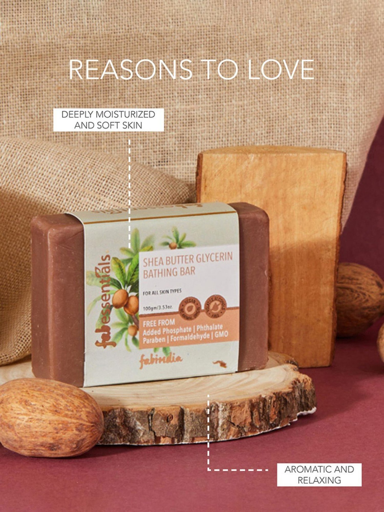 Fabessentials Shea Butter Glycerin Bathing Bar - 100 gm