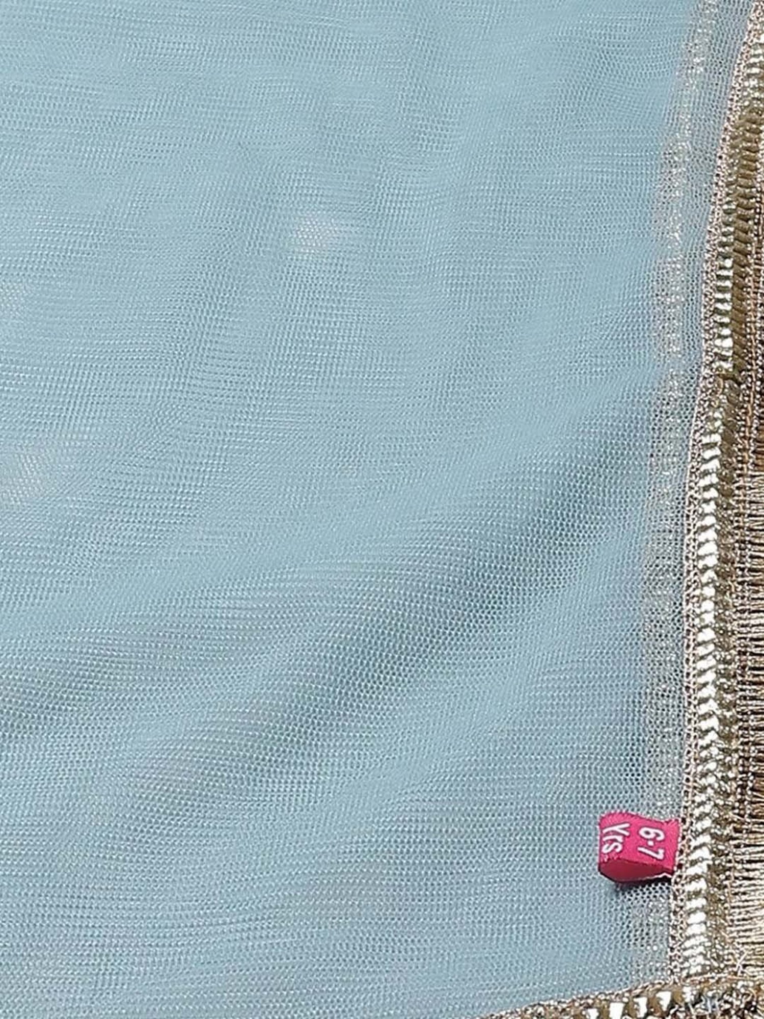 Biba Kids Peach & Blue Embroidered Kurta Set