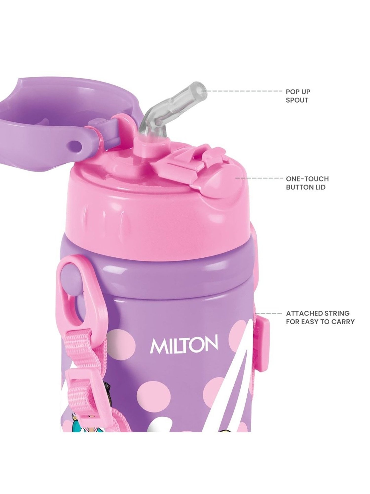 Milton Purple Stainless Steel Vacuum Insulated Water Bottle 350 ml