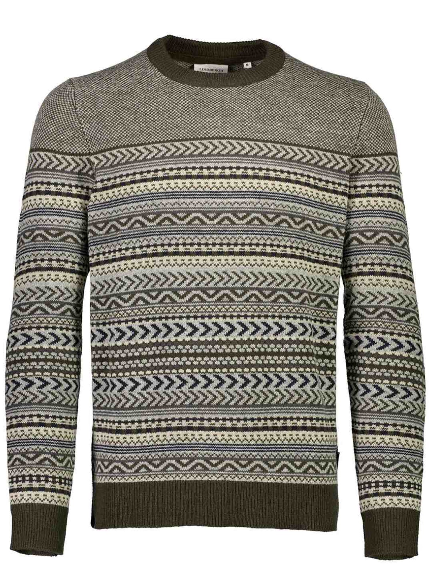 Lindbergh Green Slim Fit Self Pattern Sweaters