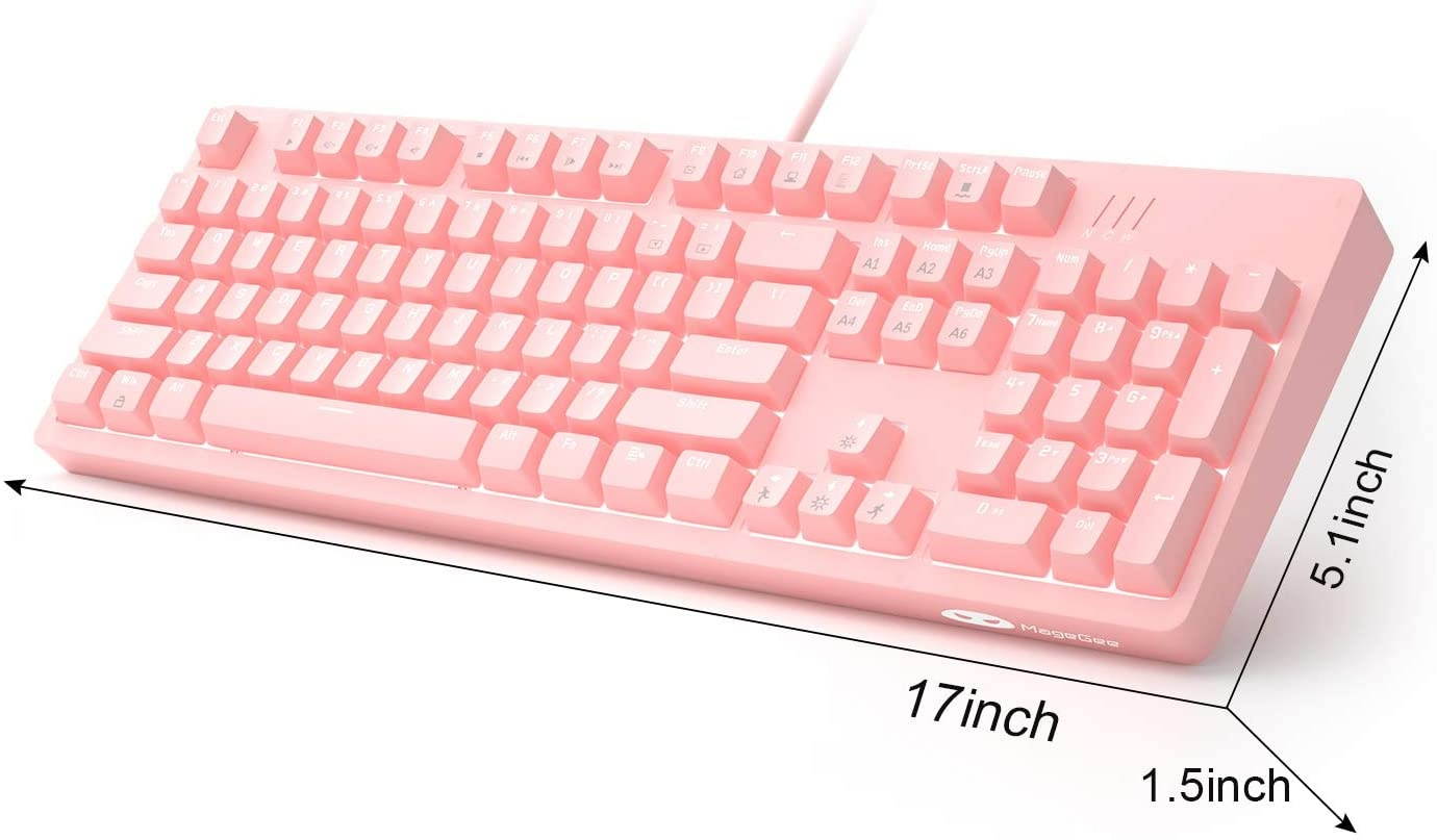 Detachable Keycap Gaming Keyboard,DIY Armor Backlight Splash-Proof Mechanical Keyboard for Computer PC Laptop Game(Pink Red Switches)