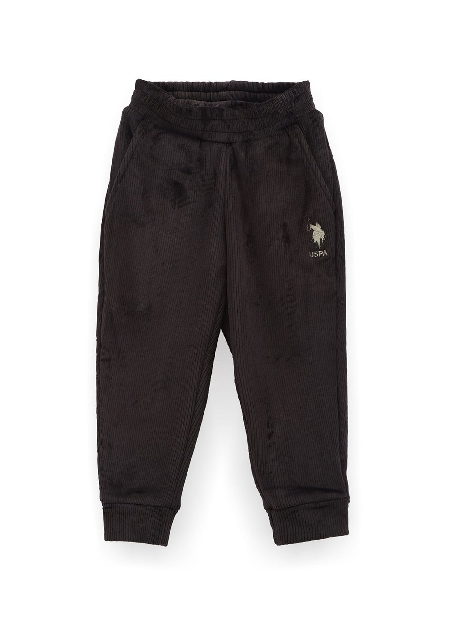 U.S. Polo Assn. Boys Black Solid Joggers