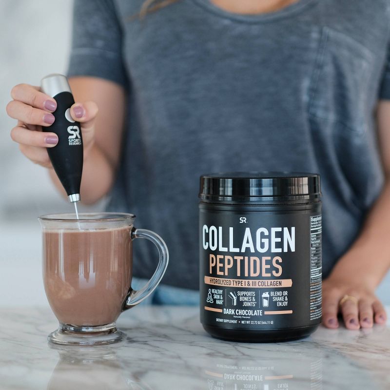 Sports Research Hydrolyzed Type 1 & 3 Collagen Peptides - Dark Chocolate - 22.72oz