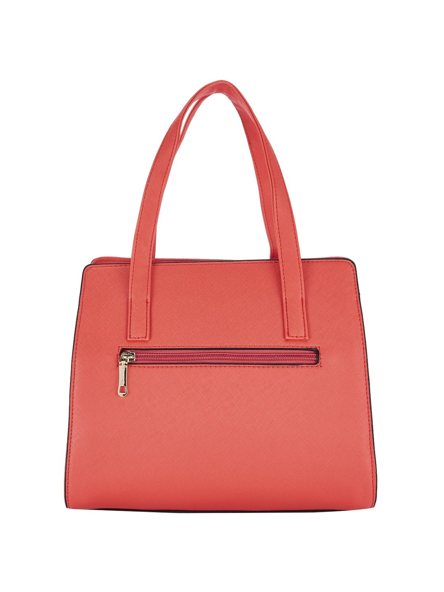 Pierre Cardin Coral Red Solid Medium Shoulder Handbag