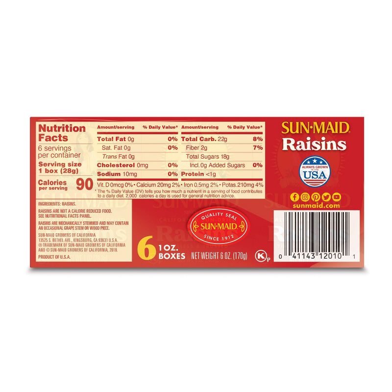 Sun-Maid Raisins - 6ct/1oz