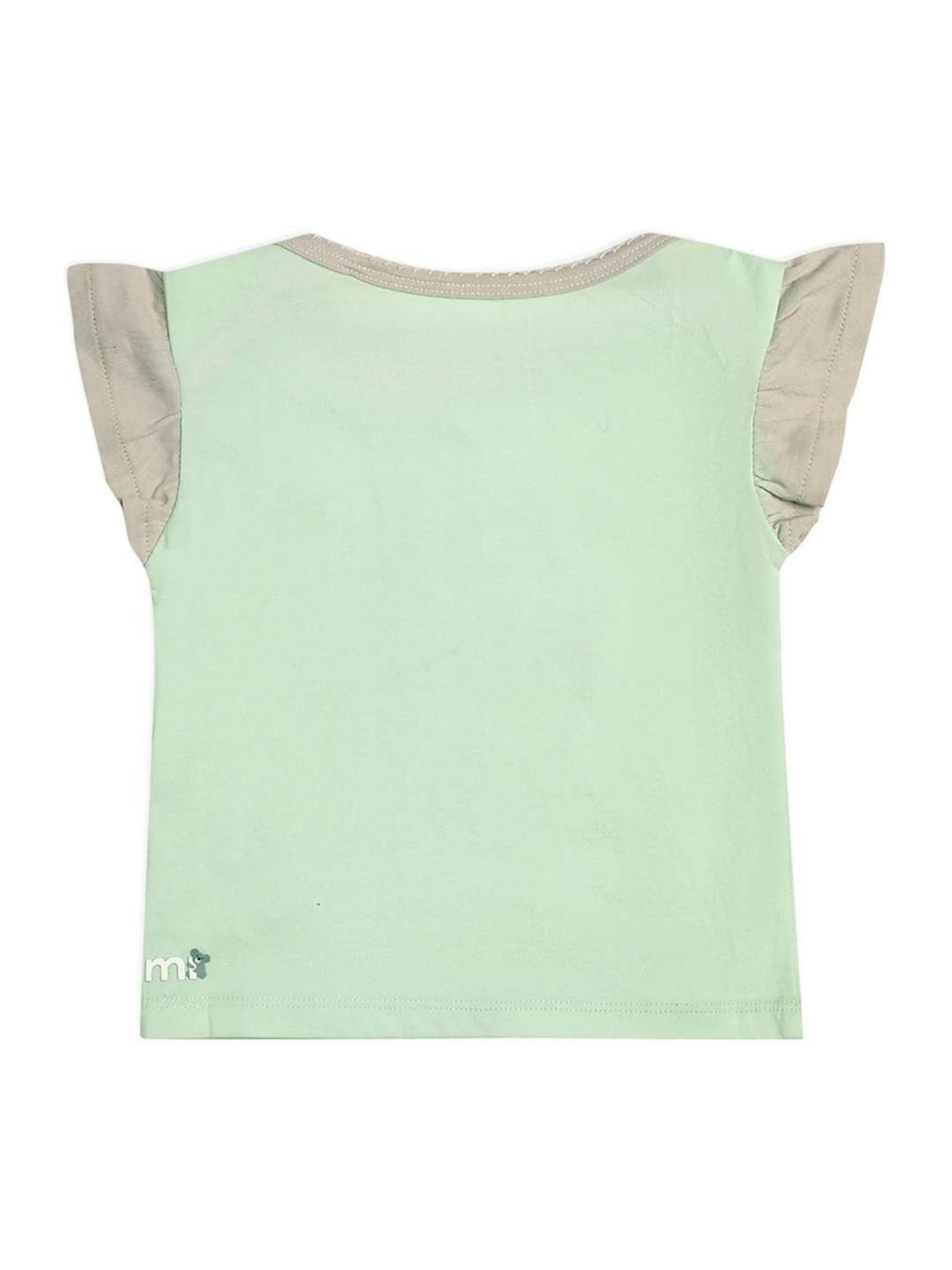 MiArcus Kids Green Cotton Printed Top
