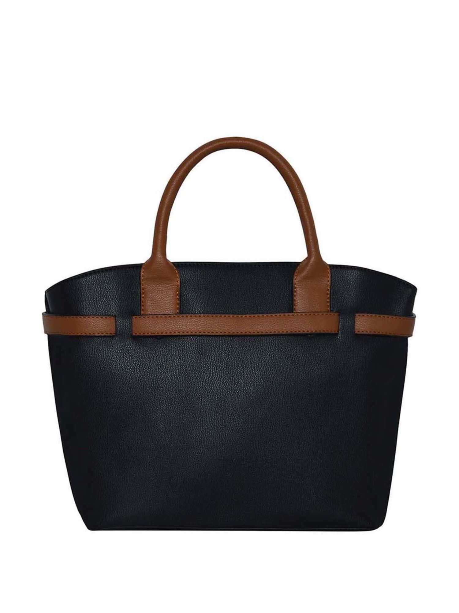 Accessorize London Black Solid Medium Handbag