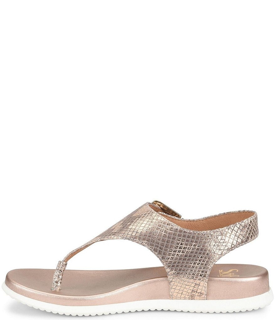 Sofft Farlyn Metallic Leather T-Strap Sandals