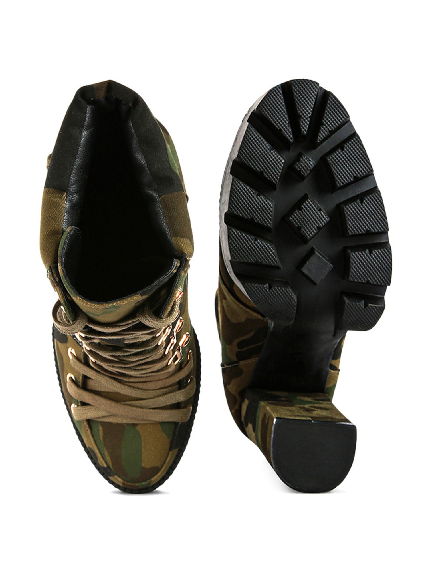 London Rag Women's Khaki Derby Boots