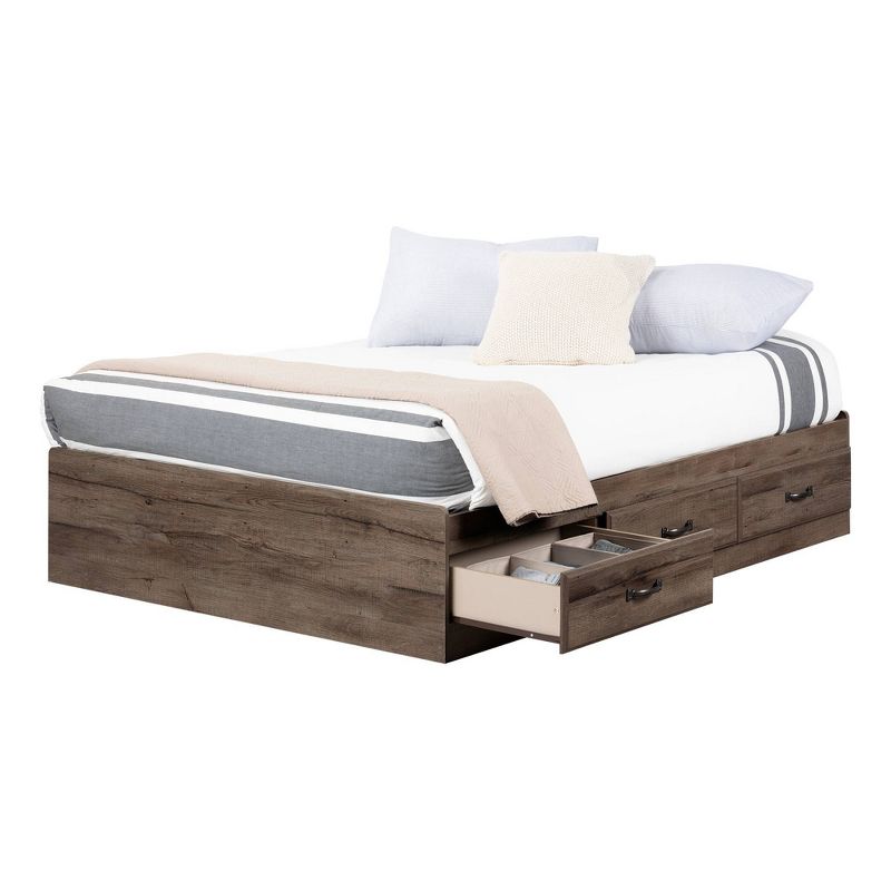 Full Asten Mates Bed with 3 Drawers   Fall Oak  - South Shore