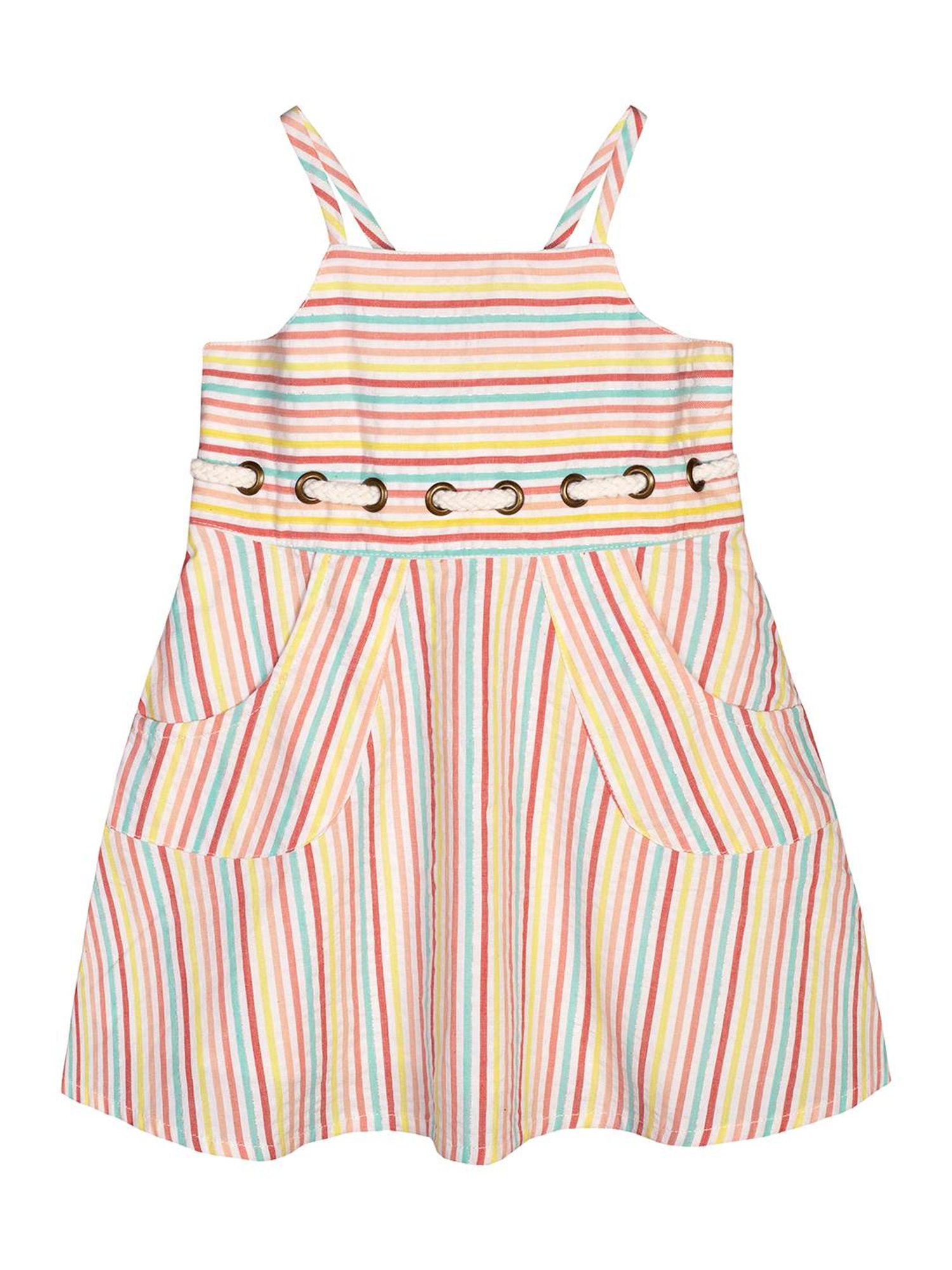Budding Bees Kids Multicolor Striped Dress
