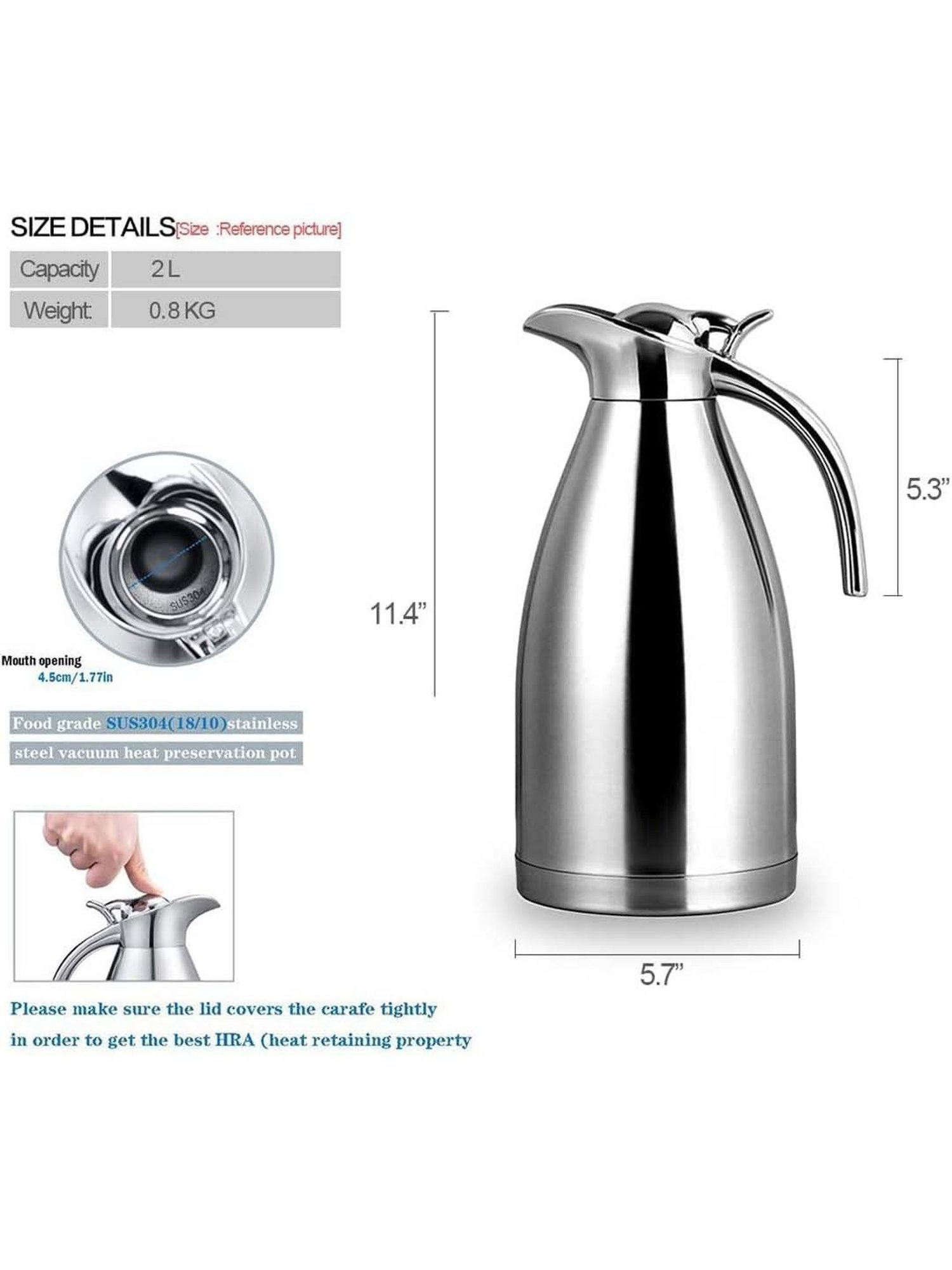 FnS Silver Stainless Steel Thermo Flask (1.2 L)