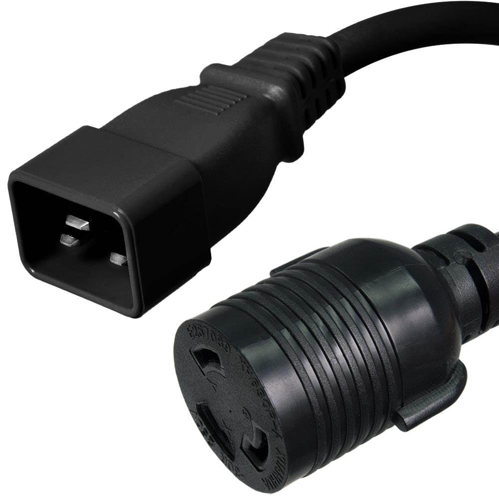 Ironbox C20 to L6-30R Power Cord - Black -  1 Foot - 20A/250V - 12/3 SJT - IBX-1684-01