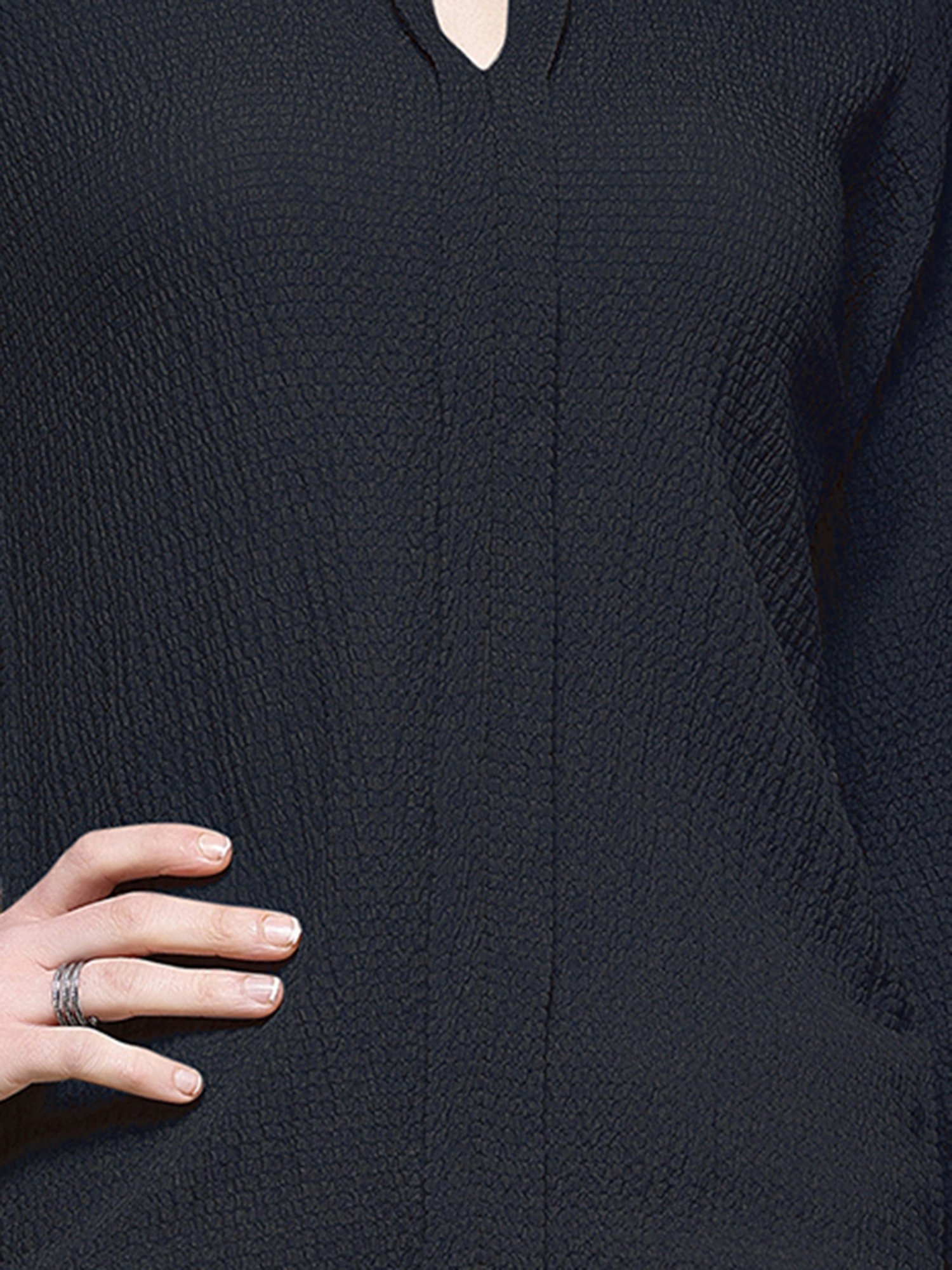 SELVIA Navy Regular Fit Top