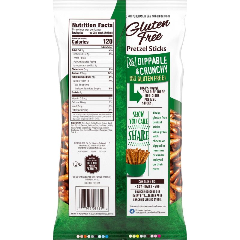 Snyders Gluten Free Plain Pretzel Sticks - 7oz