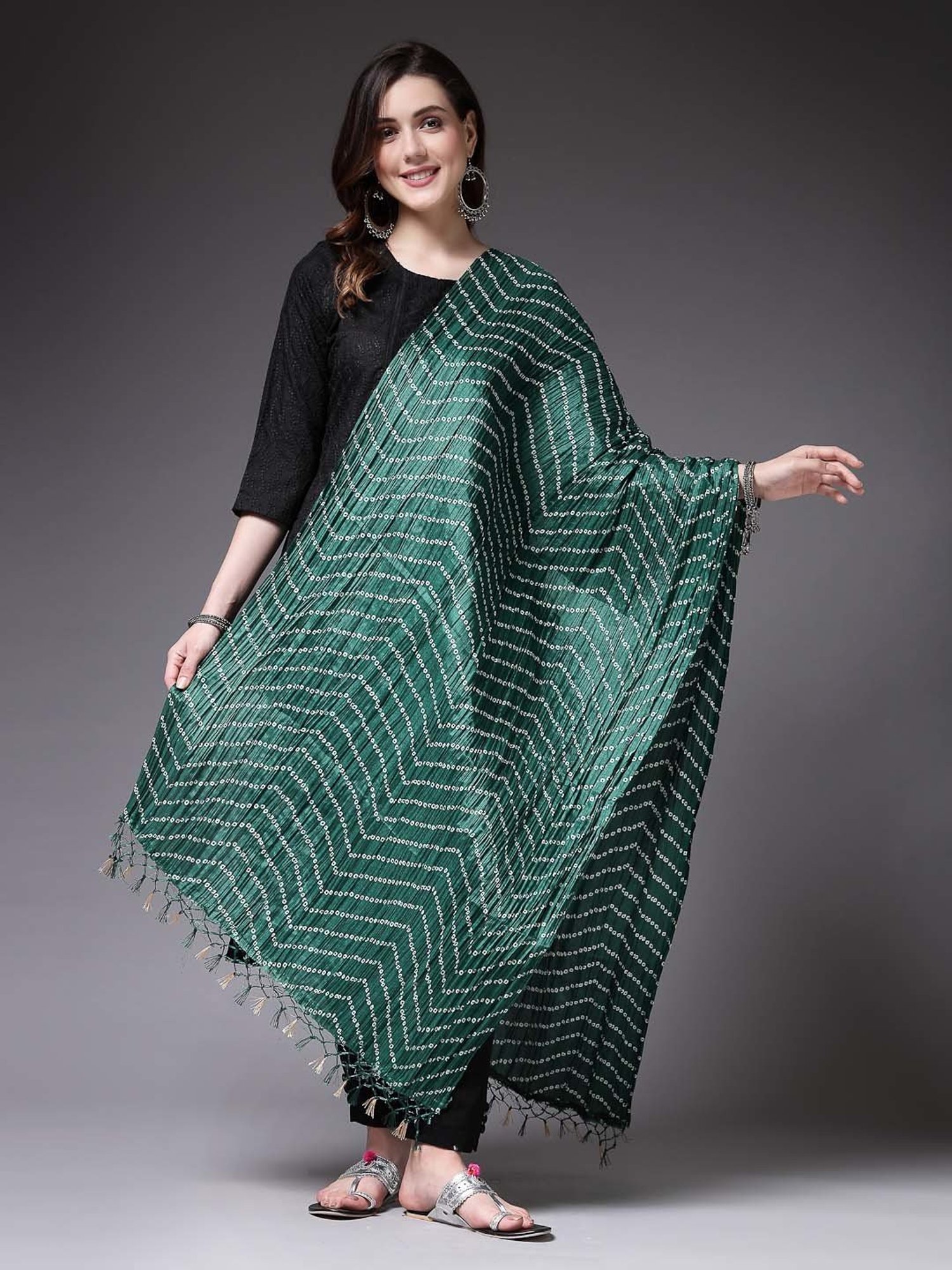 Stylum Green Printed Dupatta