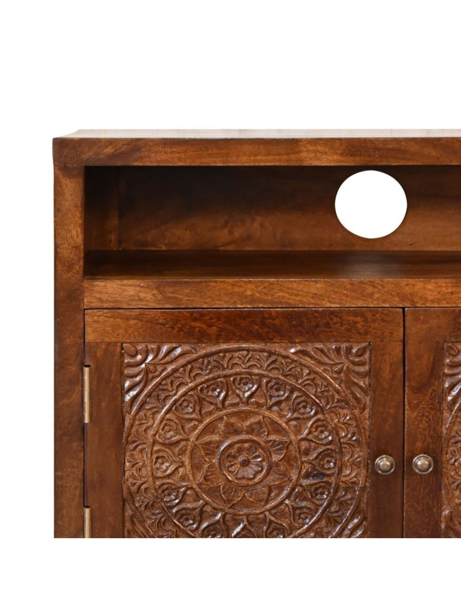 Artisan Furniture Tova Open Shelf Brown Wood Cabinet