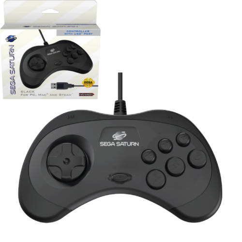 Retro-Bit Official Sega Saturn USB Controller for Sega Genesis Mini, PC, Mac NEW