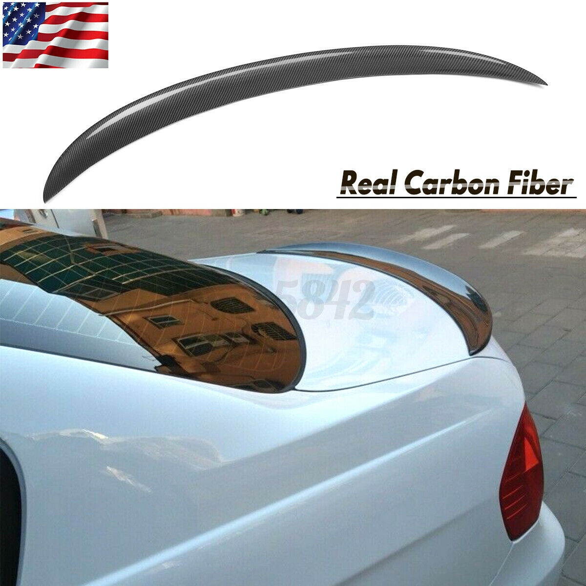 Carbon Fiber Rear Roof Trunk Spoiler Lip Wing P Type For  E90 M3 328xi 06-11