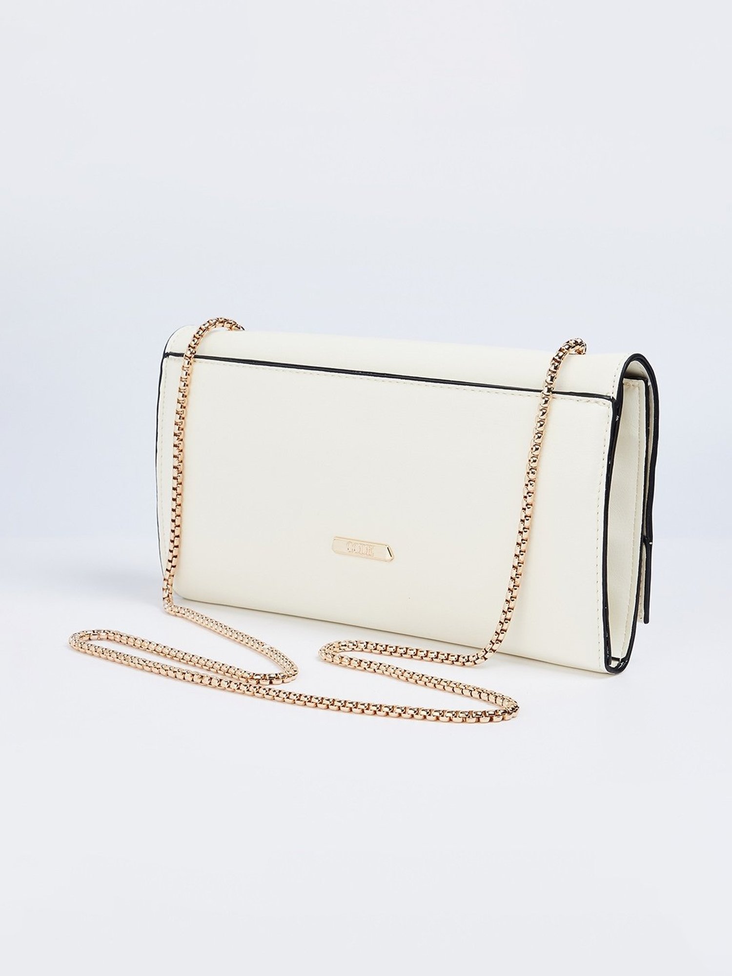Code by Lifestyle Off White Solid Sling Handbag