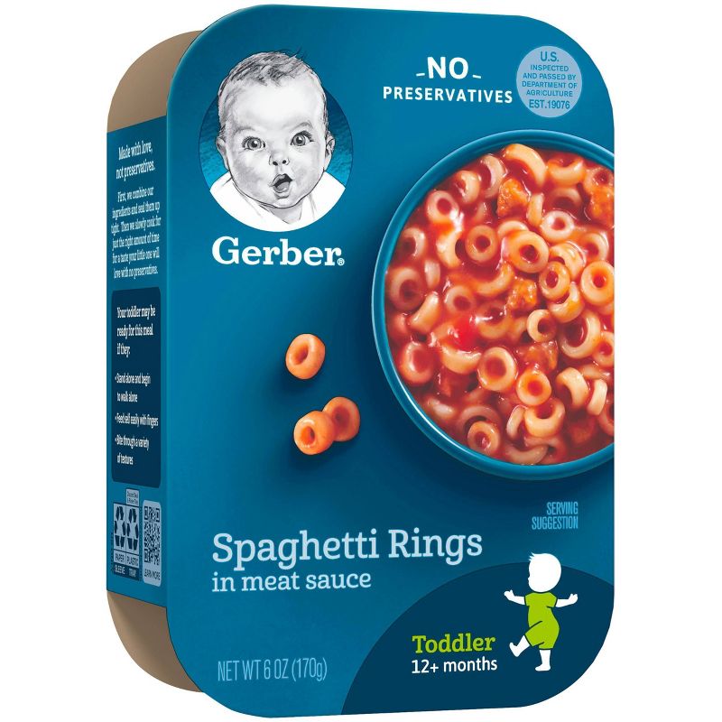 Gerber Toddler Spaghetti Rings in a Meat Sauce Baby Meals - 6oz