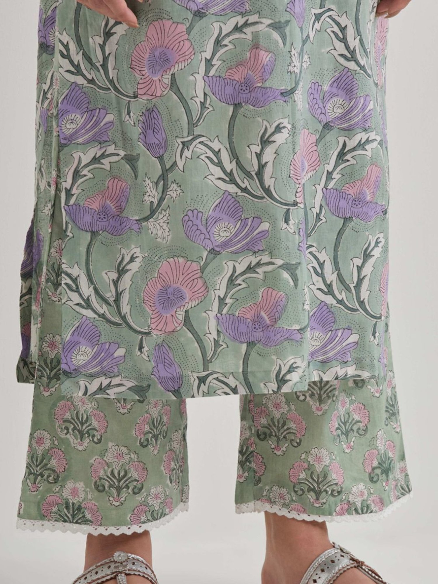 Priya Chaudhary Green Varsha Cotton Printed Kurta