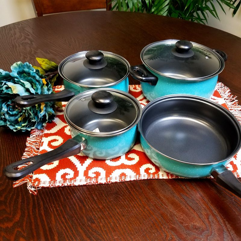 Casselman 7 Piece Cookware Set in Turquoise