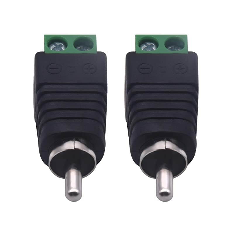 RCA to AV Screw Terminal Adapter 6 Pair Phono Plug Solderless Converter AudioVideo Speaker Wire Connectors CCTV Applications RCA Male Cable 12 Male by