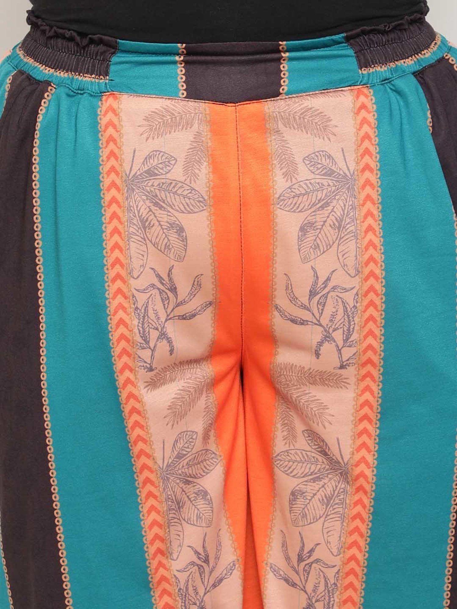 Amydus Multicolor Striped Flared Fit High Rise Pants