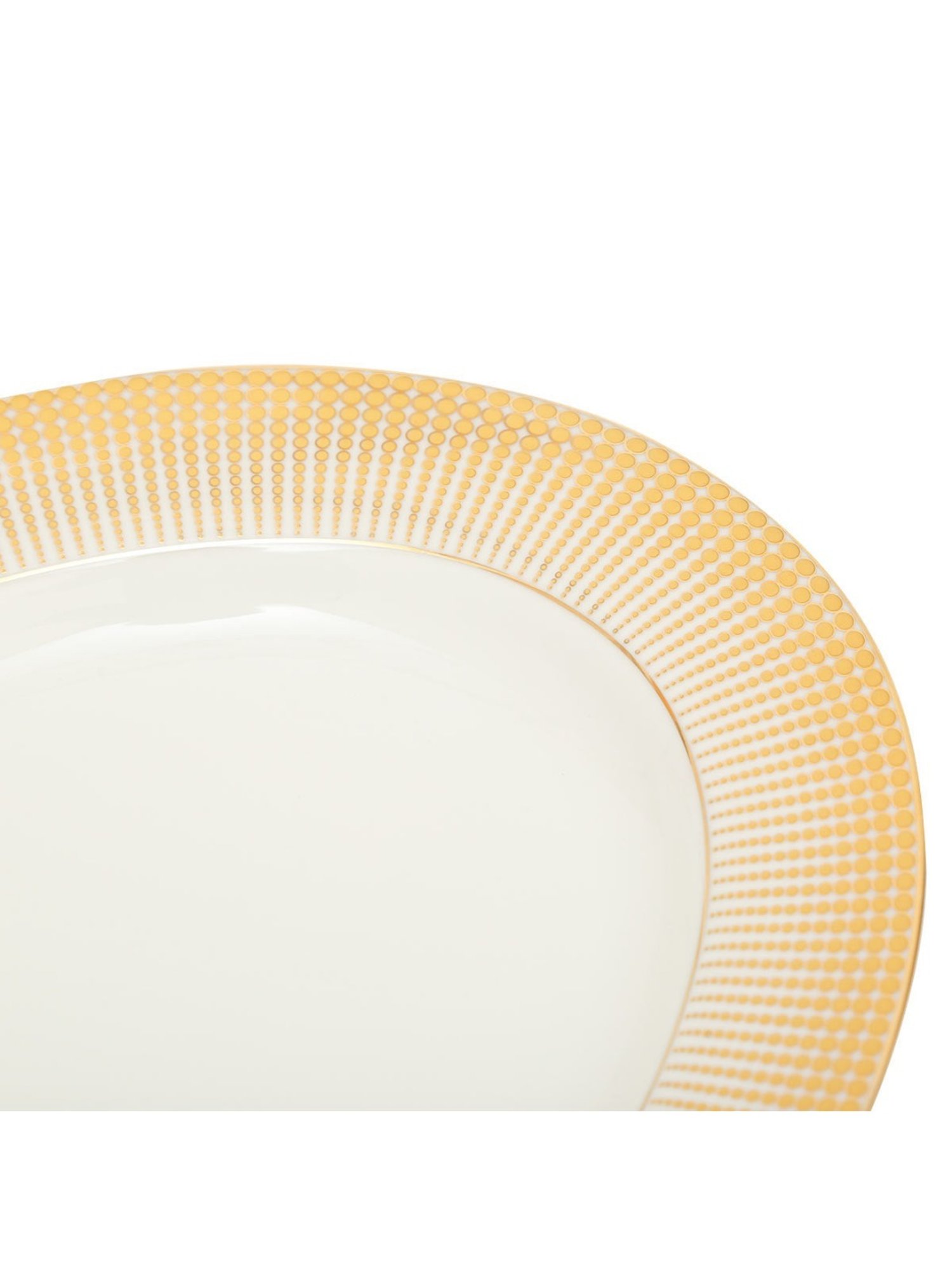 Home4U Aura Oval Color Bordered Gold Porcelain Platter