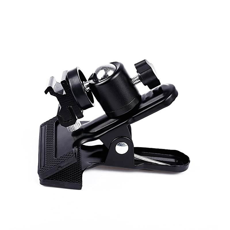 Flash Hot Shoe Heavy Duty Clip Clamp Flash Reflector Holder Mount with 360&deg; Swivel Ball Head Standard 14quot Screw for Light Stand Bracket DSLR Camera Flash Speedlite Tripod2Pack